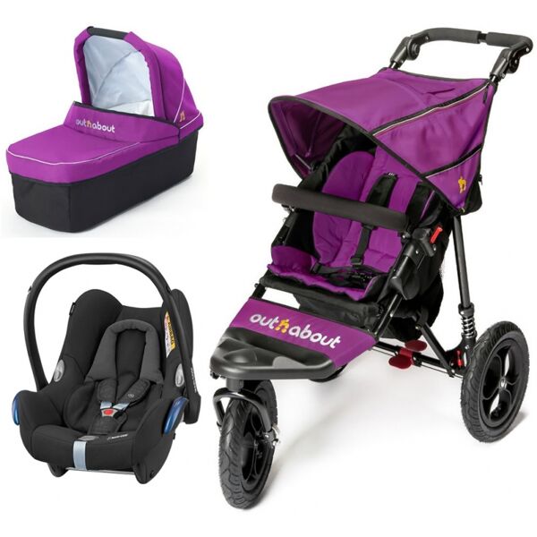 Out n About Nipper Single 360 V4 3in1 Travel System-Purple Punch