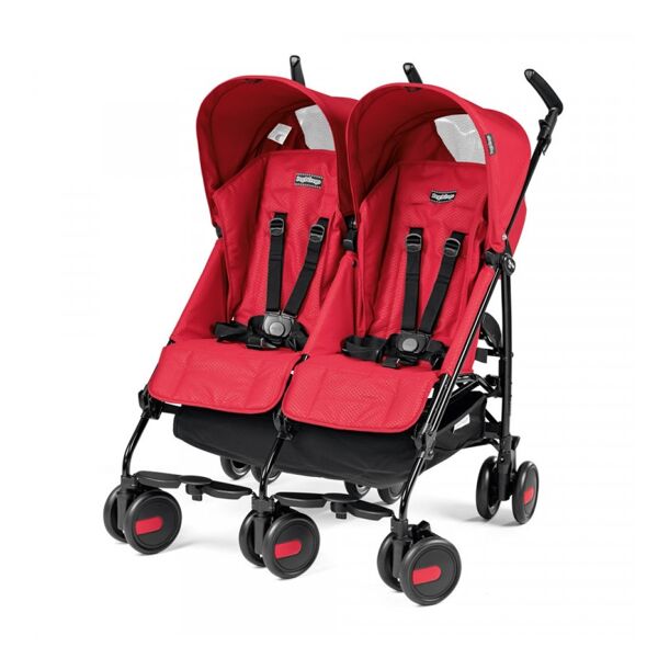 Peg Perego Pliko Mini Twin Light Weight Stroller-Mod Red + FREE