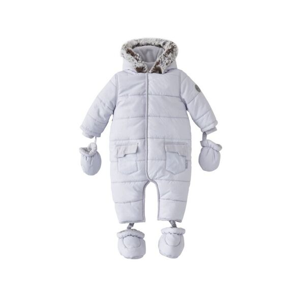 Silver Cross Unisex Classic Quilt Snowsuit- Grey 12- 18 Months