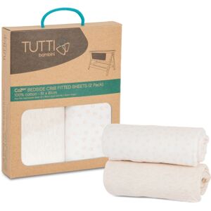 Tutti Bambini CoZee Bedside Crib Fitted Sheets 2 Pack-Pink/Rose