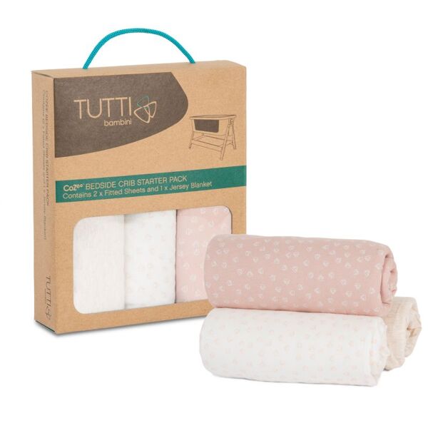 Tutti Bambini CoZee Bedside Crib Starter Set-Pink/Rose