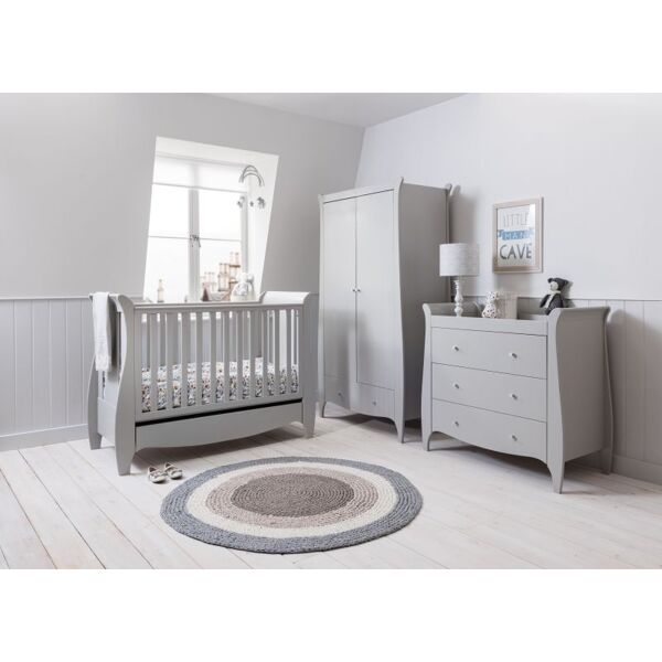 Tutti Bambini Roma Mini Sleigh 3 Piece Room Set-Dove Grey