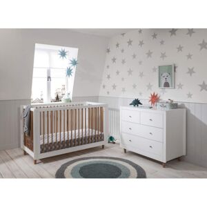 Tutti Bambini Siena 2 Piece Furniture Room Set-White/Beech