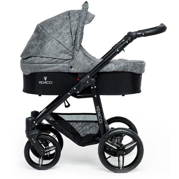 Venicci Soft Black Chassis 2in1 Pushchair-Denim Grey