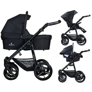 Venicci Soft Black Chassis 3in1 Travel System-Black