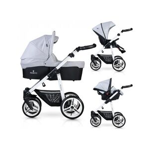Venicci Soft White Chassis 3in1 Travel System-Light Grey