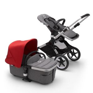 Bugaboo Fox2 Complete Pushchair-Aluminium/Grey Melange-Red