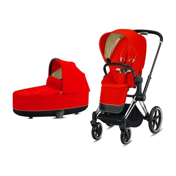 Cybex Priam Chrome Pushchair with Lux Carry Cot-Autumn Gold/Blac