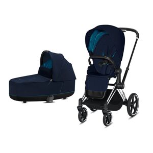 Cybex Priam Chrome Pushchair with Lux Carry Cot-Nautical Blue/Bl