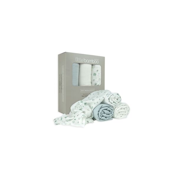 Little Bamboo 3 Pack Muslin Baby Wraps- Whisper (NEW)