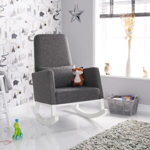 Obaby High Back Rocking Chair-White with Grey Cushion (NEW)