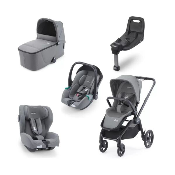 Recaro Celona Stroller 5 Piece Bundle-Silent Grey/Grey With ISOF
