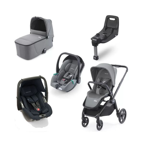 Recaro Sadena Black Frame 3in1 Travel System-Silent Grey