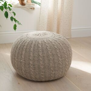 Tutti Bambini Knitted Pouffe Footstool-Stone/Natural