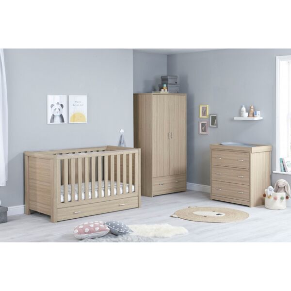 Babymore Luno 3 Piece Furniture Room Set-Oak