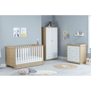 Babymore Luno 3 Piece Furniture Room Set-Oak/White
