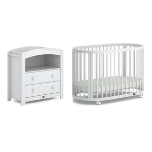Boori Oasis 2 Piece Room Set (Cot & Chest Changer)-White (2021)
