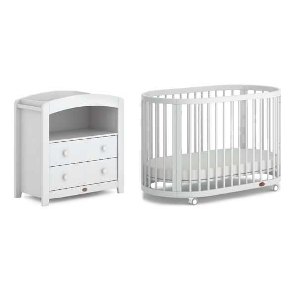 Boori Oasis 2 Piece Room Set (Cot & Chest Changer)-White (2021)