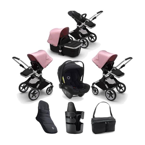 Bugaboo Fox2 7 Piece Bundle-Black/Aluminium-Soft Pink