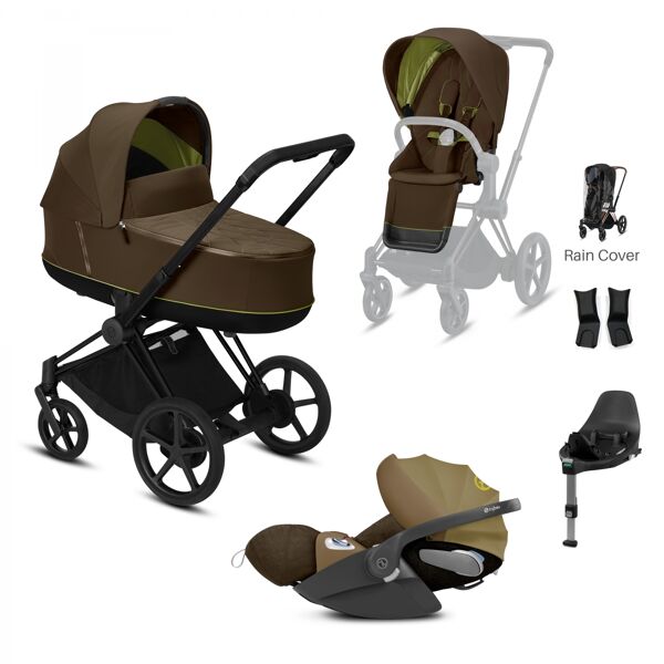 Cybex e-Priam Black Pushchair with Lux Carry Cot & Cloud Z Car S
