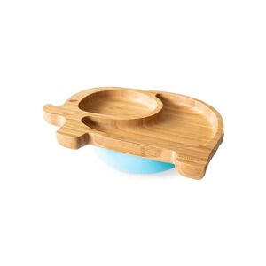 eco rascals Elephant Shaped Bamboo Suction Plate-Blue (NEW)