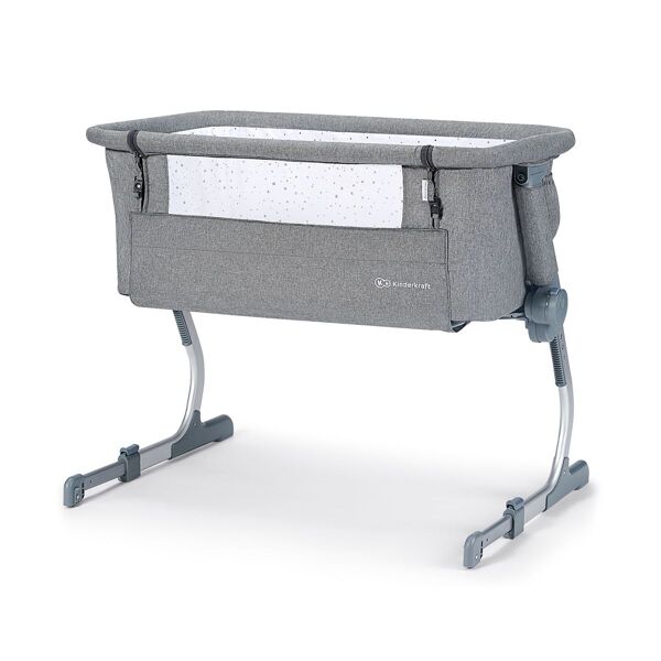 Kinderkraft UNO UP Bedside Travel Cot- Grey Melange