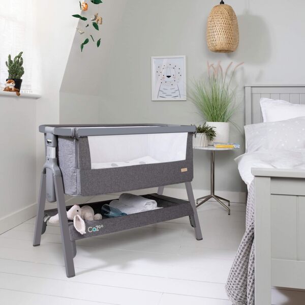 Tutti Bambini CoZee LITE Bedside Crib-Charcoal/Liquorice