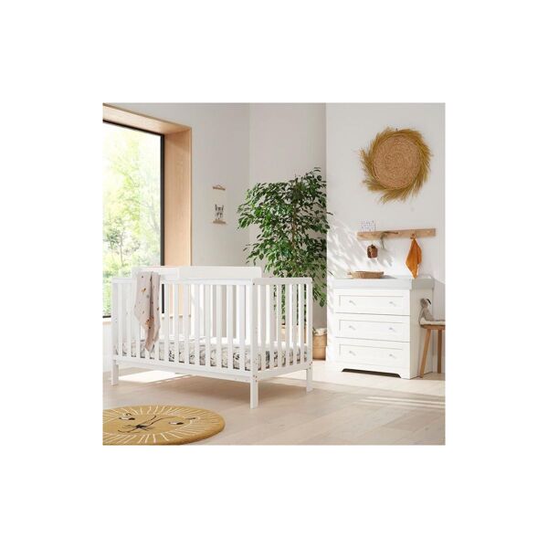 Tutti Bambini Malmo 2 Piece Room Set with Cot Top Changer-White