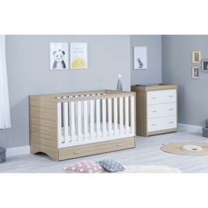 Babymore Veni 2 Piece Furniture Room Set-Oak/White