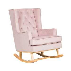 Convertible Nursing Rocking Chair-Dusty Pink/Natural Legs (NEW)