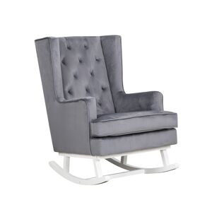 Convertible Nursing Rocking Chair-Midnight Grey/White Legs (NEW)