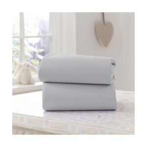 Clair De Lune 2 Pack Fitted Cotton Moses Basket Sheets-Grey