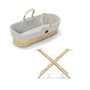 The Little Green Sheep Natural Knitted Moses Basket and Stand Bu