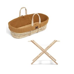 The Little Green Sheep Natural Knitted Moses Basket and Stand Bu
