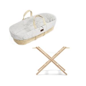 The Little Green Sheep Natural Quilted Moses Basket & Stand Bund