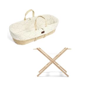 The Little Green Sheep Natural Quilted Moses Basket & Stand Bund