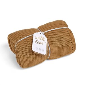 The Little Green Sheep Organic Knitted Cellular Baby Blanket-Hon