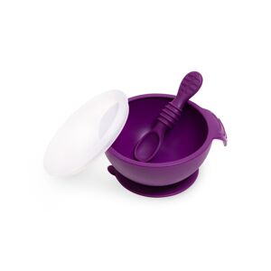 Bumkins First Feeding Set-Bowl with Spoon and Lid Purple
