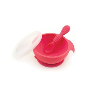 Bumkins First Feeding Set - Bowl with Spoon and Lid Red