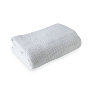 Clair De Lune Soft Cotton Cellular Cot Blanket-White