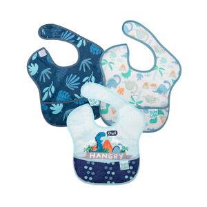 Hippychick Bumkins Super Bib-Boys 3 Pack Hangry, Dinosaurs, Blue
