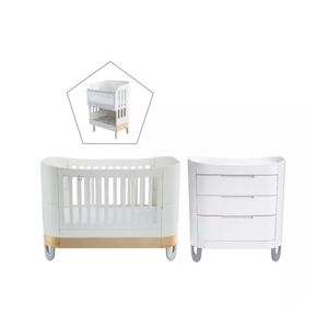Gaia Baby Complete Sleep Cot Bed+/ Co-Sleep & Dresser Set-White/