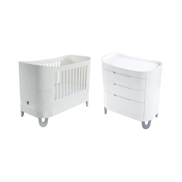 Gaia Baby Complete Sleep Cot Bed & Dresser Set-White