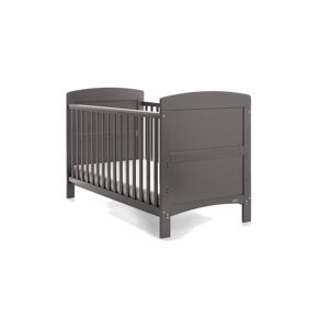 Obaby Grace Cot Bed & Fibre Mattress-Taupe Grey