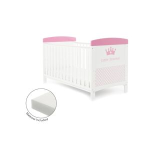 Obaby Grace Inspire Cot Bed & Fibre Mattress-Little Princess