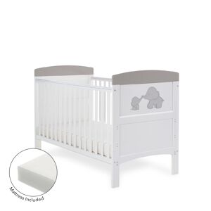 Obaby Grace Inspire Cot Bed & Fibre Mattress Me & Mini Me Elepha