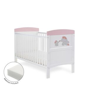 Obaby Grace Inspire Cot Bed & Fibre Mattress Me & Mini Me Elepha