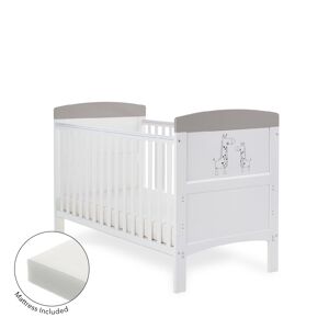 Obaby Grace Inspire Cot Bed & Fibre Mattress Mummy & Me Giraffe-