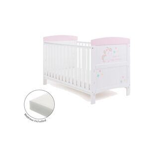 Obaby Grace Inspire Cot Bed & Fibre Mattress-Unicorn