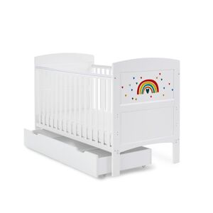 Obaby Grace Inspire Cot Bed & Under Drawer Hello World Koala-Gre